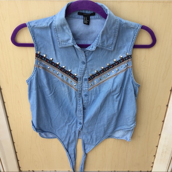 Forever 21 Tops - Forever 21 Waist-tie Shirt